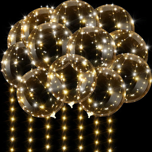 Celebration LED Light up Balloons Transparent Balloons (10 peices)