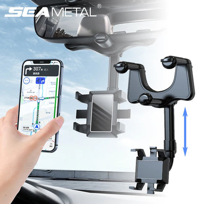 "Ultimate 360-Degree Rearview Mirror Phone Holder - Anti-Shake & Stable Mount for 3-7 Inch Smartphones!"