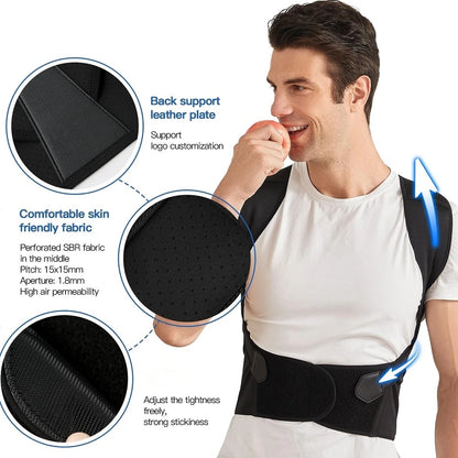 "Ultimate Back Brace Posture Corrector - Adjustable Support for Men & Women, Relieve Upper & Lower Pain!"