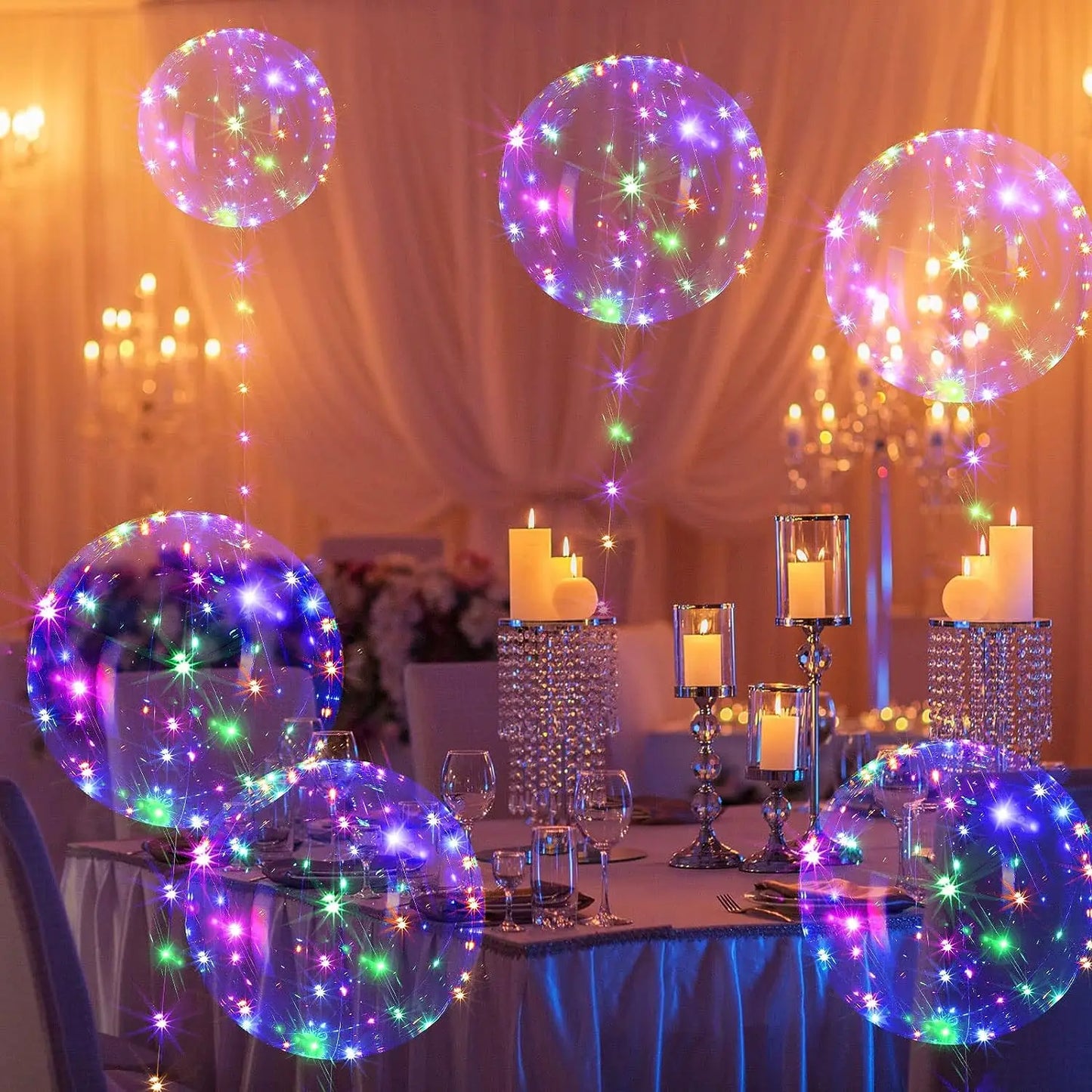 Celebration LED Light up Balloons Transparent Balloons (10 peices)