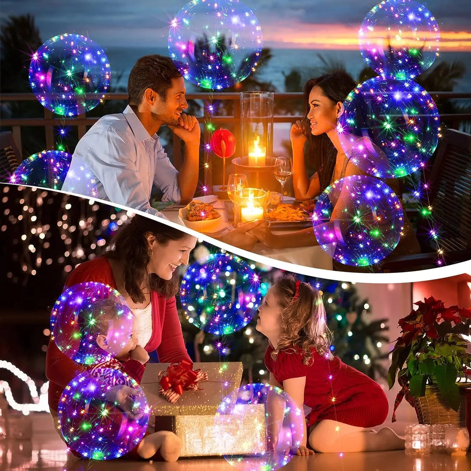 Celebration LED Light up Balloons Transparent Balloons (10 peices)