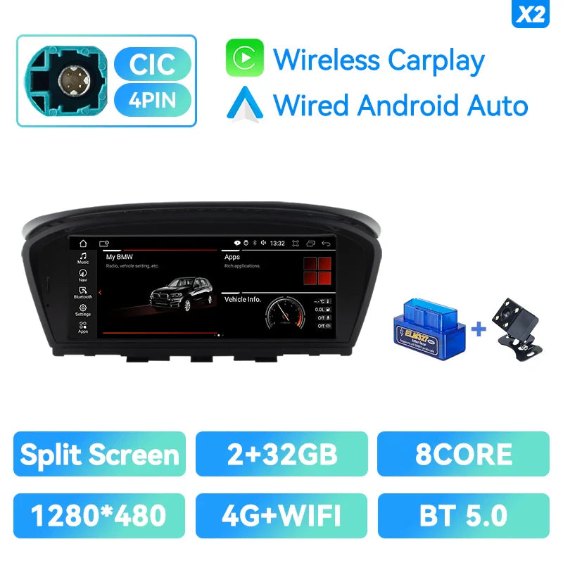 XONRICH 6GB 128GB Android 12 BMW Car Radio / BMW 5Series Multimedia Carplay