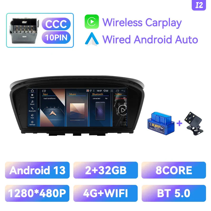 XONRICH 6GB 128GB Android 12 BMW Car Radio / BMW 5Series Multimedia Carplay